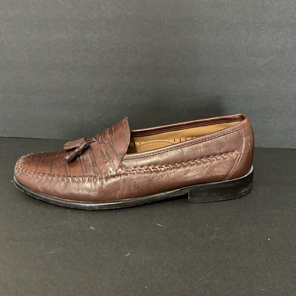 FLORSHEIM PISA MEN’S COGNAC CROC PRINT LEATHER LOFERS 10.5 - Picture 4 of 13